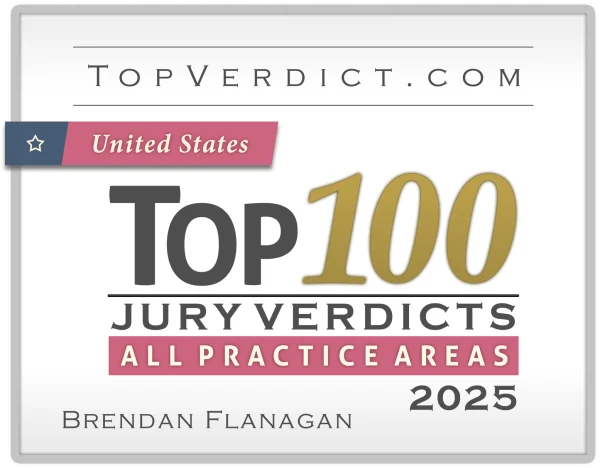 Truck accident wrongful death jury verdict ranked in TopVerdict.com Top 100 Jury Verdicts in the United States 2025, Brendan Flanagan