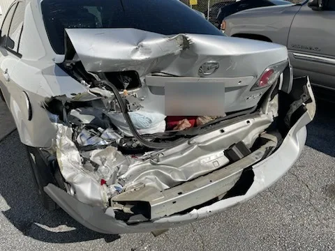 Rear-end car accident damage to the client's car in a Barrow County case Flanagan Law settled for $500,000